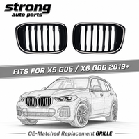 Grille avant LED noire premium en gros pour BMW G05 G06 2020+ à lamelles simples, grille lumineuse, vente directe usine B2B