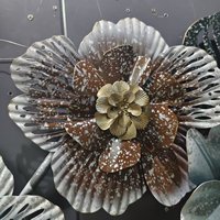 Décoration murale suspendue en métal doré de style nordique 120x60cm, motif floral printanier, pour hôtel, modèle personnalisé, livraison directe DDP