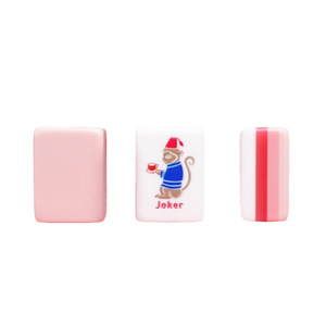 Fichas de Mahjong Americanas de Acrílico Rosa Claro de Cuatro Capas con Diseño de Mono Rosa, para Jugar en Casa y Reuniones - Product Image 5