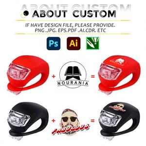 Feux arrière de vélo en silicone multicolores en gros avec logo, étanches, personnalisables, à LED stroboscopiques pour la nuit - Product Image 3