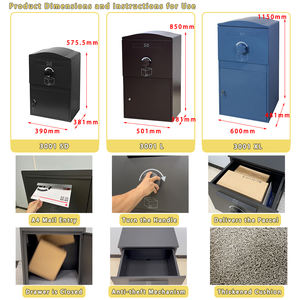 JDY กล่องรับส่งของในสวนโลหะติดผนัง, กล่องพัสดุกล่องใส่ของอัจฉริยะติดผนังกันขโมยกลางแจ้งพร้อมล็อคการตั้งค่าใช้ในที่พักอาศัย - Product Image 3