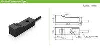 Sensor Proximitas Induktif Mini Persegi Seri AKUSENSE TE 5mm NPN PNP IP67 untuk Deteksi Ruang Sempit