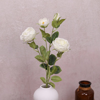 Bunga Mawar Sutra Buatan Tangan Modern Ramah Lingkungan Tahan Lama untuk Pernikahan Dekorasi Meja Makan Rumah
