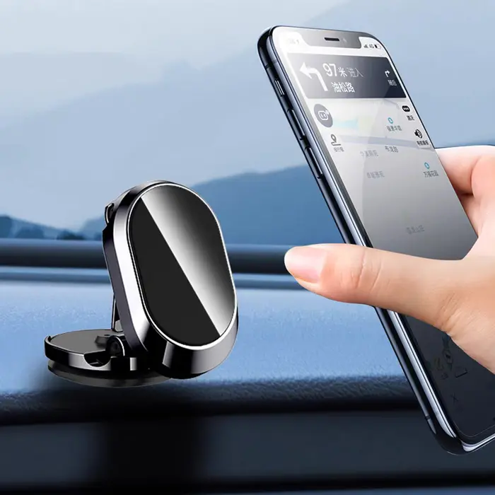 Aluminum 360 Adjustable Magnet Phone Stand Dashboard Cell Phone Holder Folding Car Mount Magnetic Phone Holder