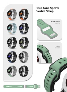 Correa de Reloj de Silicona Universal de Doble Color de 20 mm y 22 mm para Huawei <span class=keywords><strong>Watch</strong></span> GT5 GT4 Samsung <span class=keywords><strong>Galaxy</strong></span> Watch7 Xiaomi <span class=keywords><strong>Watch</strong></span> <span class=keywords><strong>S4</strong></span> - Product Image 2