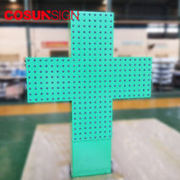 COSUN zweifarbige Apotheke Kreuz wand grünes Kreuz Apotheke LED-Anzeige