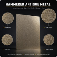Plaque en acier inoxydable à motif marteau bronze personnalisée, idéale pour les murs rideaux et la décoration intérieure