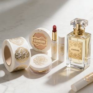 Etiqueta Adhesiva en Rollo Personalizada con Logotipo de Producto en Lámina Dorada, Impermeable, para Envases de Perfumes y Cosméticos, OEM/ODM - Product Image 3