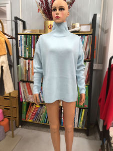 Manifattura stile personalizzato o Logo ODM vendita calda tinta unita temperamento a collo alto Pullover da donna maglioni eleganti Oversize - Product Image 5