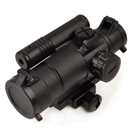 AIM-O AO3047 - Télescope tactique à grossissement 1x avec objectif de 32 mm, point rouge/vert et viseur laser, lunette en alliage d'aluminium