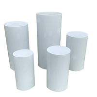 Support de présentation cylindrique en fer blanc KH pour table de desserts et gâteaux, idéal pour la décoration de mariages et événements.