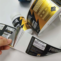 Étiquettes personnalisées imperméables pour bouteilles de compléments vitaminiques, autocollants en vinyle BOPP mat en rouleau pour compléments alimentaires à marque privée