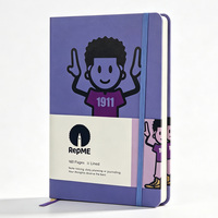 Cuaderno A5 de Cuero Suave con Impresión Personalizada, Banda Elástica y Bolsillo Interior, Agenda Diaria Profesional