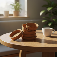 Sous-verres ronds contemporains en liège et bois, personnalisables, imprimés, pour café et boissons chaudes, avec logo, vente en gros