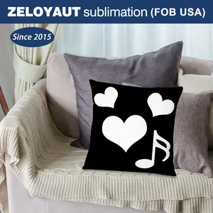 24H Shipping Manufacturer Hot Sale Short Plush Musical Note Pillow Cover Custom Printing Sublimation Pillowcase For Home Decor