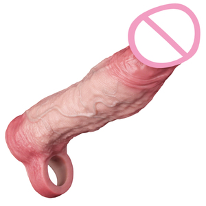 Vibratör <span class=keywords><strong>Penis</strong></span> halkası ile kullanımlık <span class=keywords><strong>Penis</strong></span> kol 10 inç temizle horoz halka genişletici çiftler için yeniden kullanılabilir prezervatif yumuşak Dick büyütücü - Product Image 1
