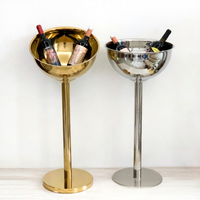 Nouveau seau à glace vertical en acier inoxydable épaissi, design rond, style chinois, pour usage domestique, extérieur, bar et KTV