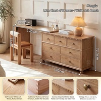 Meuble de toilette moderne éclairé en bois massif avec armoire de rangement à coins arrondis anti-choc pour chambre et salle de bain