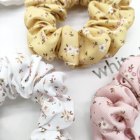 Ikat Rambut Scrunchie Kuning Lucu Custom Grosir untuk Wanita, Dekorasi Kain, Hadiah untuk Anak Perempuan, Scrunchie untuk Rambut Tebal