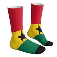 Chaussettes courtes pour adultes personnalisées avec drapeau du Ghana, chaussettes mi-mollet extensibles et douces pour la maison, le bureau, la salle de sport, la marche en plein air, cadeau