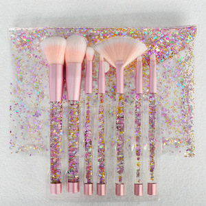 Nuevo para Unicorn 7 Liquid Makeup Brush Set Mermaid Series Crystal Quicksand 7PCs Pelo sintético para uso facial - Product Image 2