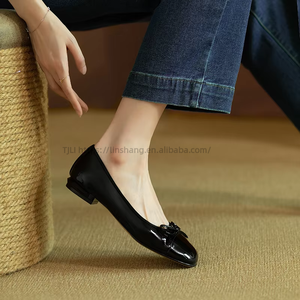 Trendy Women's Flat <b>Shoes</b> With Retro Bow Design Comfortable Ballet Flats Light Weight Square Toe Slip-On - Product Image 4