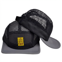 Casquette légère et ajustable à 5 panneaux en tissu maillé, unisexe, séchage rapide, respirante, pour sports de plein air, alpinisme, camping