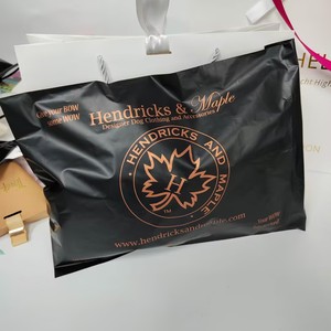 Custom Matte Black Poly Mailers with Rose <b>Gold</b> Logo - Luxury Shipping Bags for Cosmetics for <b>Clothes</b> Shipping - Product Image 4