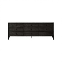 Commode de luxe 9 tiroirs en bois de style américain pour chambre et salon, avec espace TV