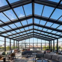 Véranda mobile coulissante en aluminium sur mesure avec toit vitré pour terrasse extérieure de villa – Conception étanche