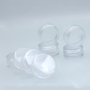 Tiny 2.5g 3g 5g 10g 10 g 10 ml 10 Gram 10ml Jar Small Cosmetic Sample Empty Container Plastic Round Pot With Clear Screw Cap Lid