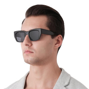 Lunettes de soleil unisexes à monture carrée, noires, protection UV400, pour la conduite, les voyages, les tenues tendance - Product Image 1