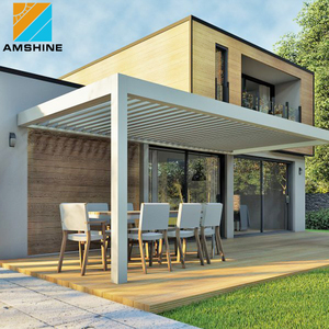 <span class=keywords><strong>Pergola</strong></span> électrique d'extérieur à <span class=keywords><strong>toit</strong></span> en Aluminium avec porte coulissante en verre - Product Image 4