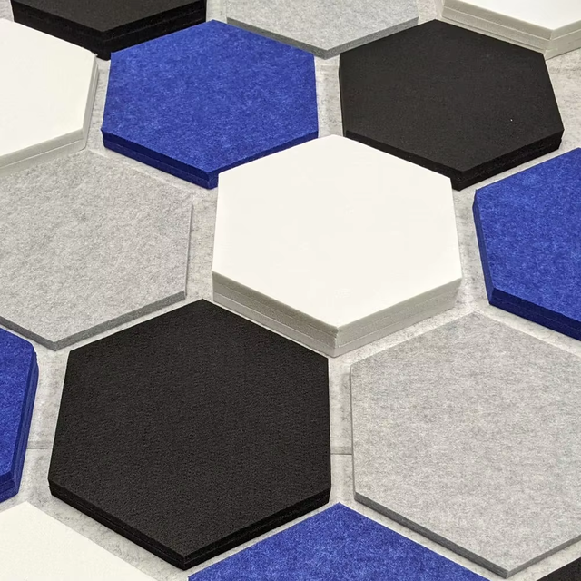 3D Hexagonal Honeycomb Design Sound Absorption Board Polyester Fiber Felt Acoustic Foam Panels for Recording, Podcasting, Gaming