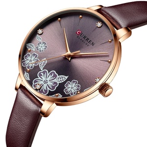 Wholesale curren 9081 3atm Water Resistant Woman Quartz <b>Watches</b> Genuine Leather Strap Ladies Wrist <b>Watch</b> - Product Image 1
