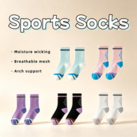 Chaussettes de sport respirantes personnalisées en maille, anti-humidité, avec soutien de la voûte plantaire, amortissantes, antidérapantes, pour la course à pied