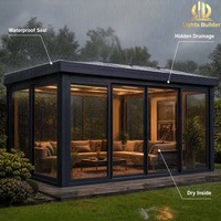 Kit de véranda modulaire préfabriquée, structure en aluminium, verre trempé, véranda en verre, jardin, patio, pièce extérieure préfabriquée à faire soi-même
