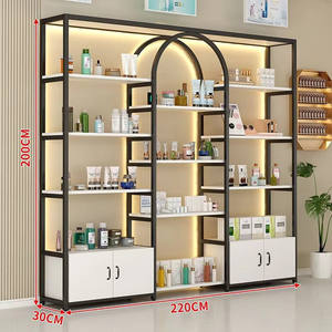 Étagères cosmétiques Fashion Concept en or pour magasin de détail, présentoir cosmétique avec armoire pour boutique, personnalisation du logo et de la taille, présentoir - Product Image 4