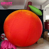 Ballon géant gonflable en forme de pêche, ballon gonflable en forme de fruit pour les événements du marché aux fruits