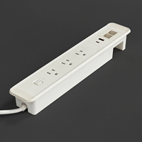 Prise de bureau industrielle 3 ports USB PD20W à charge rapide, interface RJ45, matériau ABS, pour hôpital, US, encastrée, montage sur table, alimentation dissimulée
