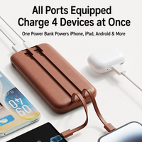 Batterie externe haute capacité 20000 mAh avec charge rapide 20W, écran LED, entrée Micro USB et Type-C