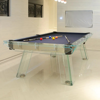 2025 Billard en verre intelligent personnalisé en usine Meilleures tables de billard 7ft 8ft 9ft Table de sous-soccer extérieure pour enfant