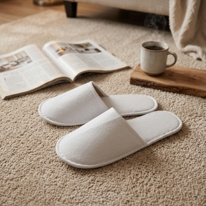 Chaussons jetables d'<span class=keywords><strong>hôtel</strong></span> confortables, respirants, en tissu brossé doux, antidérapants, semelle à motif vague d'<span class=keywords><strong>eau</strong></span>, articles de toilette pour <span class=keywords><strong>hôtel</strong></span> - Product Image 4