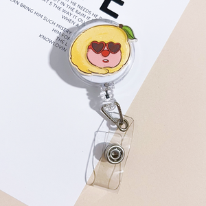 Porte-badge rétractable en acrylique avec clip métallique, design personnalisé Capybara, accessoires infirmiers - Product Image 5
