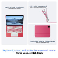 Laudtec Magnetische Tastaturhülle für iPad 11. Gen (A16,2025)/10. Gen/ iPad 10.9 Federnde Beleuchtete Tasten Multi-Touch Trackpad