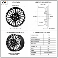 Jantes forgées CF 20 pouces 5x130 PCD pour voitures particulières, compatibles avec les SUV de luxe tout-terrain W463 G63 G500