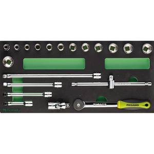 FASANO <b>Socket</b> Wrench Set 19 Pc Metric With <b>Ratchet</b> And Extensions For Auto Repair - Product Image 1