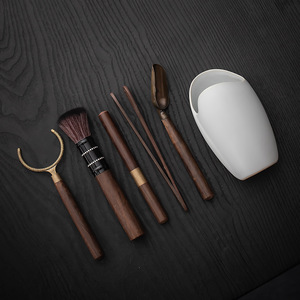Ceramic Six Gentlemen Set Retro White Porcelain Tea Ceremony Accessories Storage Teapot Brush Tea Clip Kung Fu Tea - Product Image 2