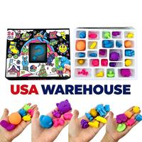 Calendrier de l'Avent de Noël 24 Jours avec Mini Jouets Squishy - Boîte Cadeau Sensorielle Anti-Stress à Rebond Lent et Doux - Expédition depuis l'Entrepôt des États-Unis