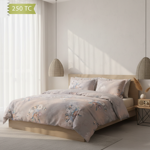 Varol 250 TC Bamboo Blend Cotton Satin Duvet Cover Set Double Size Floral Modern Style-SORISSO - Product Image 3